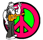 Dibujo Músico hippy pintado por hanamontana