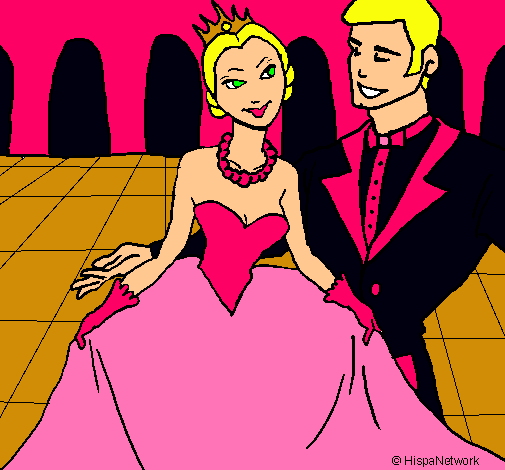 Dibujo Princesa y príncipe en el baile pintado por anastasia1