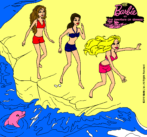 Barbie y sus amigas en la playa