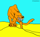Dibujo Tigre con afilados colmillos pintado por Tahyson