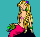 Dibujo Sirena con caracola pintado por La_lindaa