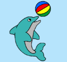 Dibujo Delfín jugando con una pelota pintado por Solchuu98