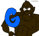 Dibujo Gorila pintado por sfvvvvvv