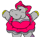 Dibujo Hipopótama con lazo pintado por martuuuuuuuu