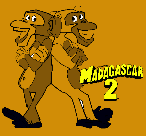 Dibujo Madagascar 2 Manson y Phil 2 pintado por acvalle
