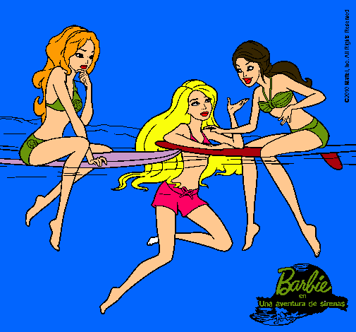 Dibujo Barbie y sus amigas pintado por anto12