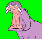 Dibujo Hipopótamo con la boca abierta pintado por braulio