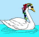 Dibujo Cisne con flores pintado por merari