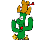 Dibujo Cactus con sombrero pintado por carjrejito
