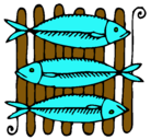 Dibujo Pescado a la brasa pintado por pescauueeeee