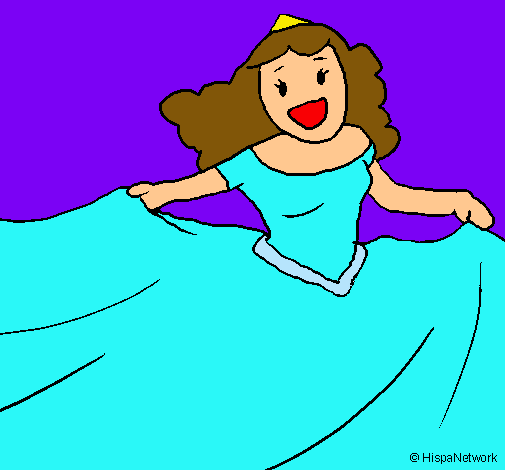 Dibujo Princesa feliz pintado por prinsses