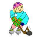 Dibujo Niño jugando a hockey pintado por obregon