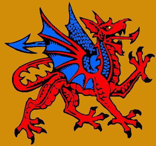 Dibujo Dragón agresivo pintado por superbascur