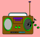 Dibujo Radio cassette 2 pintado por ponda