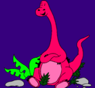 Dibujo Diplodocus sentado pintado por TACHA