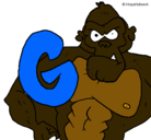 Dibujo Gorila pintado por gloriana