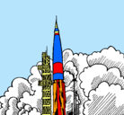 Dibujo Lanzamiento cohete pintado por chihuahua