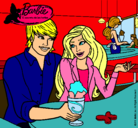 Dibujo Barbie y su amigo en la heladería pintado por Aropop