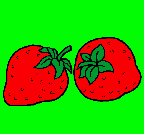 Dibujo fresas pintado por GRAFIX