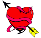 Dibujo Corazón con flecha pintado por justinita