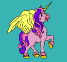 Dibujo Unicornio con alas pintado por lunalunera