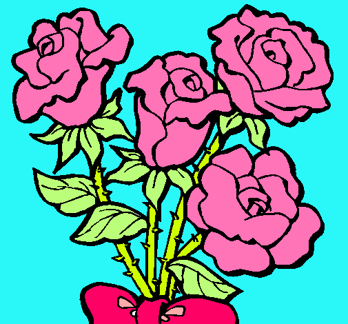 Dibujo Ramo de rosas pintado por mery_chicl