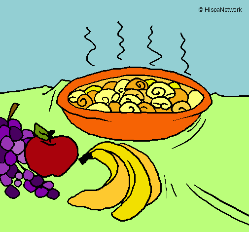 Fruta y caracoles a la cazuela