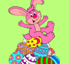 Dibujo Conejo de Pascua pintado por barra