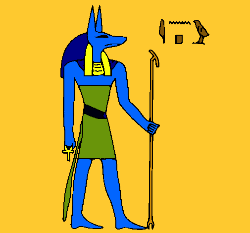 Dibujo Anubis pintado por vinnie