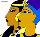 Dibujo Ramsés y Nefertiti pintado por leoma