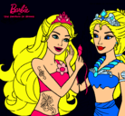 Dibujo Barbie se despiede de la reina sirena pintado por LauraGG