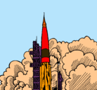 Dibujo Lanzamiento cohete pintado por danielailea