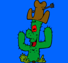 Dibujo Cactus con sombrero pintado por chumel