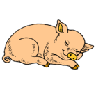 Dibujo Cerdo durmiendo pintado por cerdo