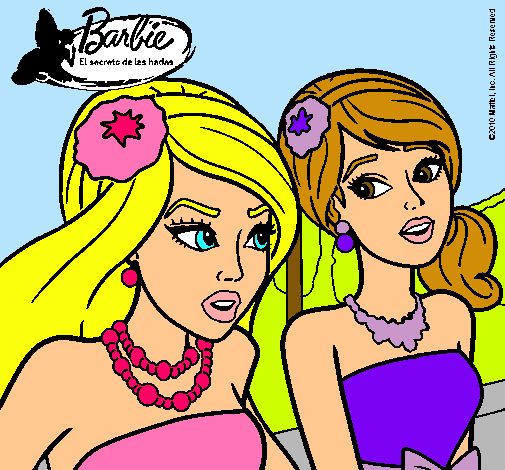 Dibujo Barbie y su amiga pintado por mery_chicl