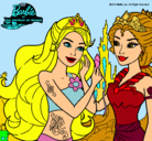 Dibujo Barbie se despiede de la reina sirena pintado por alexsa