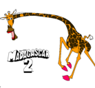 Dibujo Madagascar 2 Melman 2 pintado por pelota