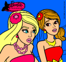 Dibujo Barbie y su amiga pintado por Aropop