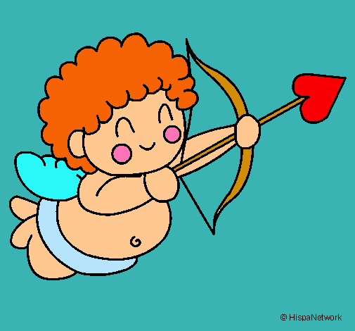 Dibujo Cupido pintado por justinita