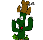 Dibujo Cactus con sombrero pintado por alfredoguero