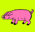 Dibujo Cerdo con pezuñas negras pintado por CHEL