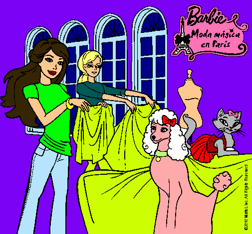 Barbie y su amiga mirando ropa