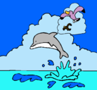 Dibujo Delfín y gaviota pintado por faturetasuka