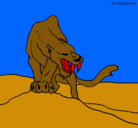 Dibujo Tigre con afilados colmillos pintado por juego