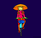 Dibujo China en bicicleta pintado por celiahugo