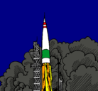 Dibujo Lanzamiento cohete pintado por pikhote