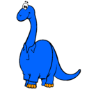 Dibujo Diplodocus con camisa pintado por LULETE