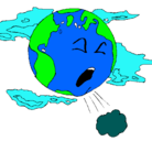 Dibujo Tierra enferma pintado por planeta
