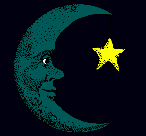 Dibujo Luna y estrella pintado por narutochib