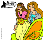 Dibujo Barbie y sus amigas sorprendidas pintado por barbi